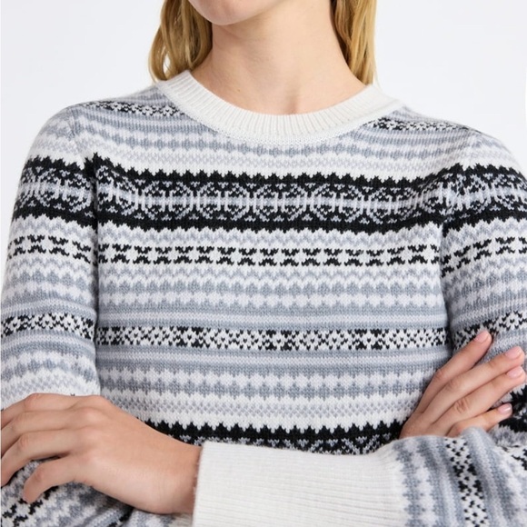 Zara Sweaters - Free Assembly Black and White Patterned Crew Neck Sweater